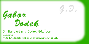 gabor dodek business card